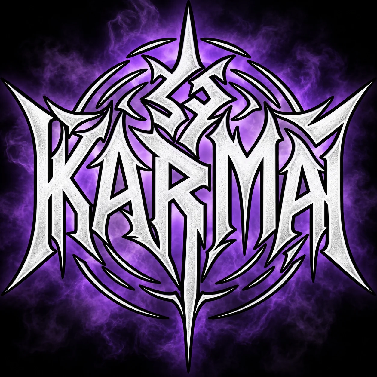KARMA Logo im violetten Nebel